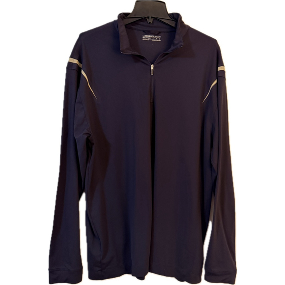 Nike Golf Men’s Long Sleeve Quarter-Zip Pullover Shirt Navy Blue Size Large - Picture 1 of 11